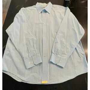 IZOD blue and white check Men's button up 2XL 100% Cotton